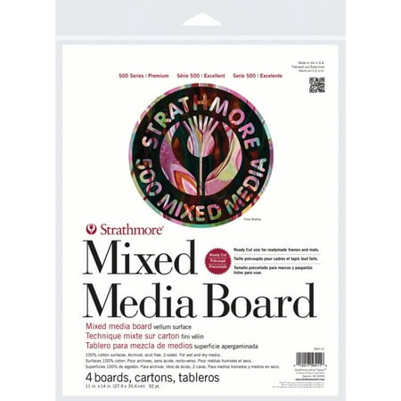 Mix Board - Strathmore Mixed Media Board 500 Series, 11in x 14in, 4/Pkg.