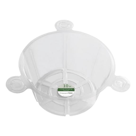 Crescent Too 5 in. H X 10 in. D Polyethylene Hanging Basket Drip Pan Clear