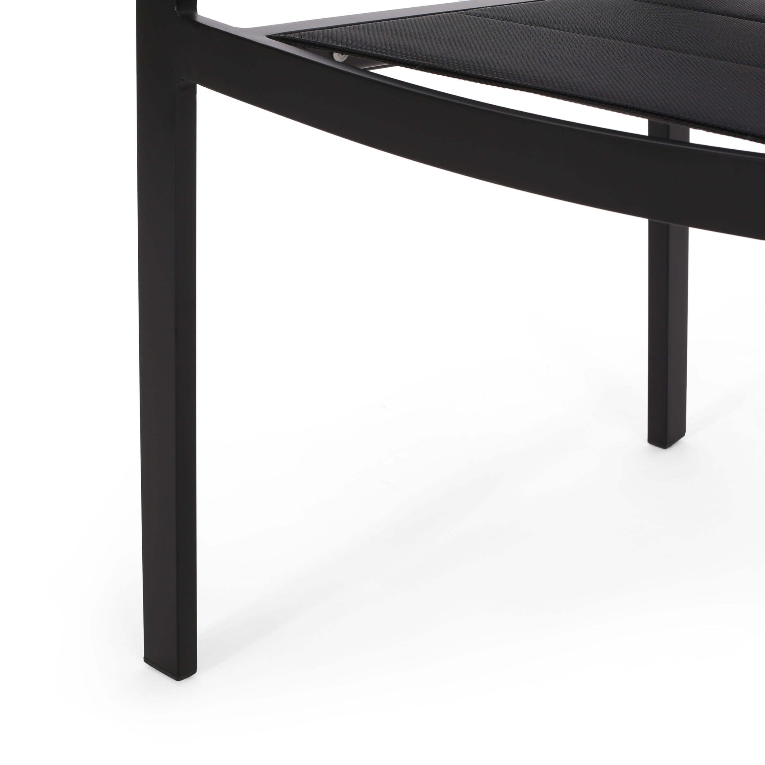 Satterlee Mesh and Acacia Outdoor Wood 5 Piece Dining Set, Black and Teak