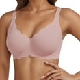 thumbnail image 5 of Fiaer Jelly Bras for Women with Support Wireless Seamless Oversized T-Shirt Bra No Underwire Full Coverage Comfort Bra Pink XL, 5 of 9