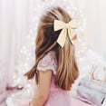 thumbnail image 4 of Vorkoi Baby Girl Embroidery Flower Plain Bows Hair Clips, Fabric Cotton Linen Handmade Hair Accessories for Little Girls Toddler Kids Children, 4 of 5
