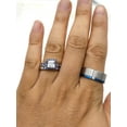 thumbnail image 6 of Matching Rings White Gold Plated Couple Rings AAA CZ Wedding Ring Sets for Him and Her, 6 of 7