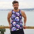 thumbnail image 6 of Picia cool flower Skull Printed Men’s Performance Tank, Men's Workout Tank Top Moisture-Wicking Tank Top Muscle tee, Breathable Workout Shirt-XX-Large, 6 of 7