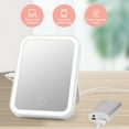 thumbnail image 1 of Mejor espejo LED de sobremesa con luz - Espejo de maquillaje plegable grande con sensor inteligente y USB recargable para viajar, 1 of 2
