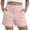 Pinks, variant on Womens Pull on Summer Shorts, Flat Front Elastic Back Solid Color Mid Waist Casual Shorts with Pockets, Black, XXL