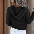 thumbnail image 4 of Povozer Women's Oversized Sweatshirt Casual Long Sleeve Button Henley Neck Pullover Tunic Tops Outfits(Black,L), 4 of 5