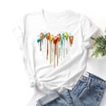 thumbnail image 6 of Womens Summer Tops 2023 Summer Sexy Gradient Print Round Neck Regular Short Sleeves Top, 6 of 8