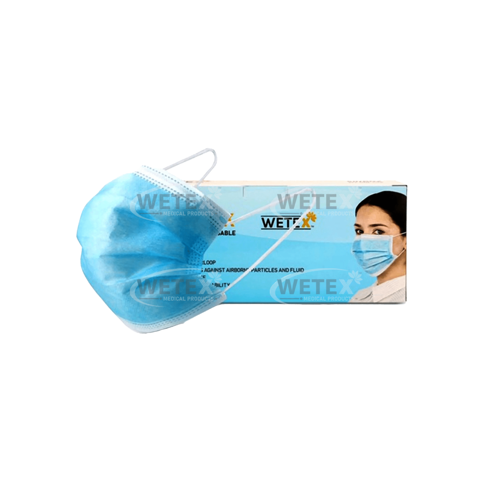 200pcs, Disposable Blue Face Masks (Disposable) – 3-ply