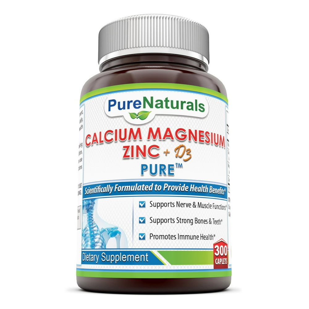 Pure Naturals Calcium Magnesium Zinc with Vitamin D3, Tablets