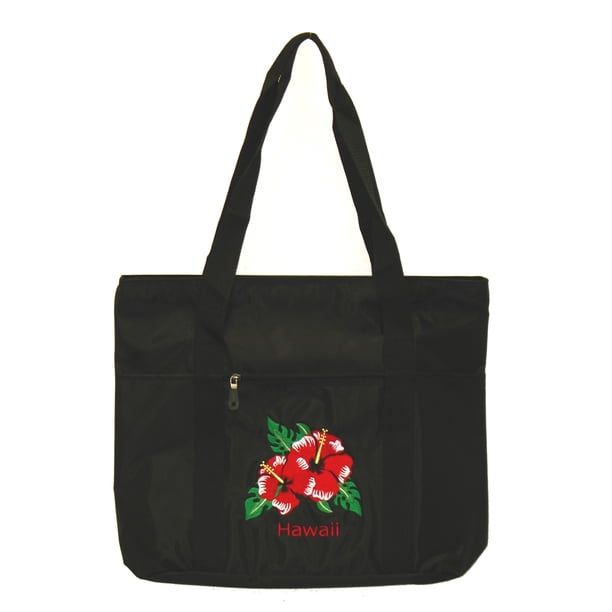 Hawaii Tote Bags Embroidered Tote Bag Black