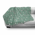 thumbnail image 3 of Pine Cone Soft Flannel Fleece Blanket, Forest Spruce Tree Fir Conifers on Pastel Retro Striped Backdrop Hand Drawn, Cozy Plush for Indoor and Outdoor Use, 50" x 60", White Sea Green, by Ambesonne, 3 of 6