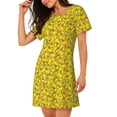 thumbnail image 2 of Pofeuu Ducky Cartoon Animal Yellow Print Women's Loose Fit Short Sleeve Nightgown, Comfortable Sleep Dress for Women, Casual Lounge Sleepwear, Soft Cotton Sleep Dress, 2 of 6