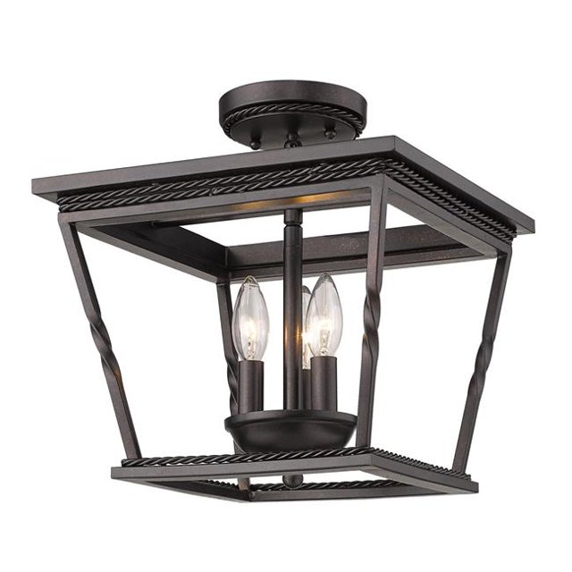 Golden Lighting 4214-SF EB Davenport Semi Flush in Etruscan Bronze
