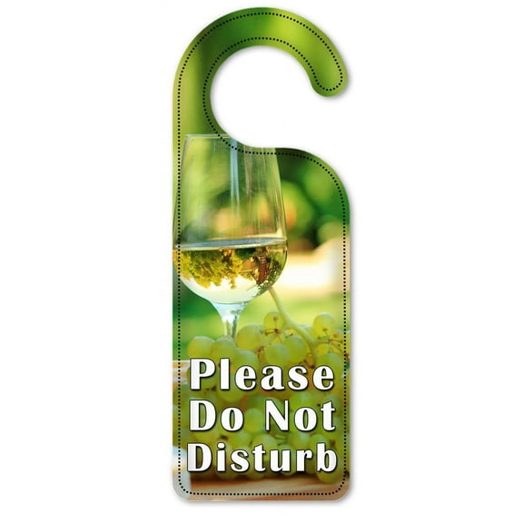 Do Not Disturb Door Knob Hanger Sign - White Wine & Grapes