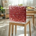 thumbnail image 3 of TSOVTHRID Washable Chair Back Covers for Dining Room Chairs Christmas Light Snowflake Red Print Stretch Chair Back Slipcover Removable Chairs Protector Slipcovers for Christmas Decor, Set of 6, 3 of 7
