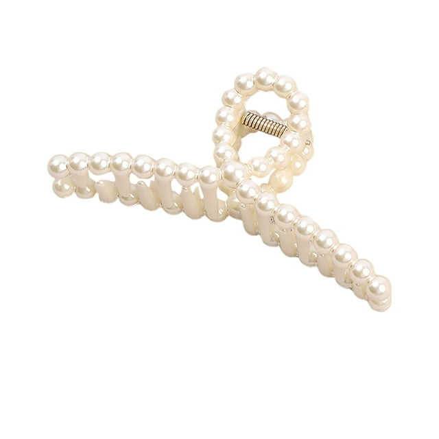 keusn large pearl hair claw clips white hair clips thick long hair jaw