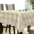 thumbnail image 3 of GZHJMY Table Cloth Indoor & Outdoor Tablecloth Wrinkle Resistant Waterproof Decorative Table Cover for Kitchen, Spring, Holiday, Party (60" x 60", Yellow Heart Plaid) Home Decor, 3 of 7