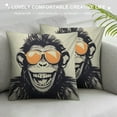 thumbnail image 3 of COMIO  Throw Pillow Covers Funny Monkey Wear Sunglasses Cushion Covers Gorilla Art Chimp Cool Hip-Hop Cartoon Black Home Decorative Throw Pillowcases for Patio Sofa Couch, 3 of 5