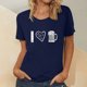 thumbnail image 2 of Blusa de mujer Oktoberfest Camiseta de cuello redondo Estampado de verano Jersey de manga corta Camiseta de mujer para hombre Tops Camisa Pompotops  hfajkhk136134, 2 of 5