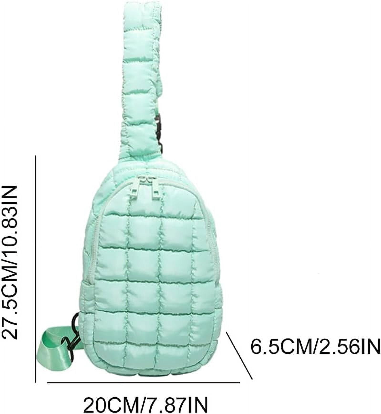 Municipal Puffer Quilted Sling Bag Puffy Crossbody Purse for Women Puffer Fanny Pack Quilted Chest Bag Puffy Waist Bag