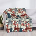 thumbnail image 3 of Honeii Patchwork In Country Style print throw blanket, crafted from cozy cotton flannel, offers versatile home decor as a bedding suitable for all seasons.-50"x40", 3 of 6