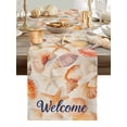 thumbnail image 5 of Welcome Summer Beach Shell Table Runner 13x48in Non-Slip Cotton Linen Table Runners, Conch Coastal Nautical Seaside Dresser Scarves TableRunner for Dinner Kitchen Dining Wedding Party, 5 of 9
