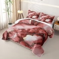 thumbnail image 3 of Homewish Red Marble Bed Spread Queen,Gold Metallic Queen Coverlet Set,3pcs, 3 of 7