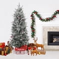 thumbnail image 6 of Pre-Lit Tabletop Mini Artificial Christmas Tree, 3ft Green with 78 Warm White LED Lights & Sleigh Base, for Home Office Holiday Decor, 6 of 7