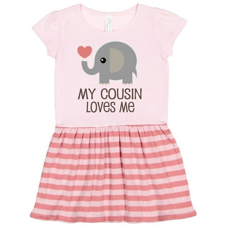 

Inktastic My Cousin Loves Me Gift Toddler Girl Dress