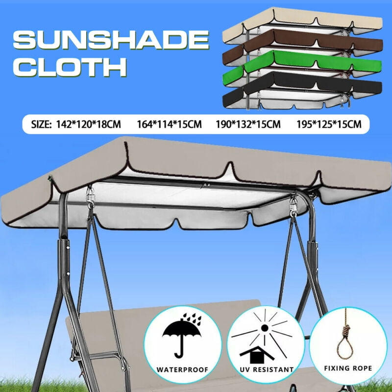 Replacement Canopy For Swing Seat 2 & 3 Seater Sizes Garden Hammock Cover 