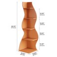 thumbnail image 3 of Tribesigns 5-Tier Wavy Corner Bookshelf – Modern Curved Display Shelf for Plants, Books & Décor (Orange), 3 of 12