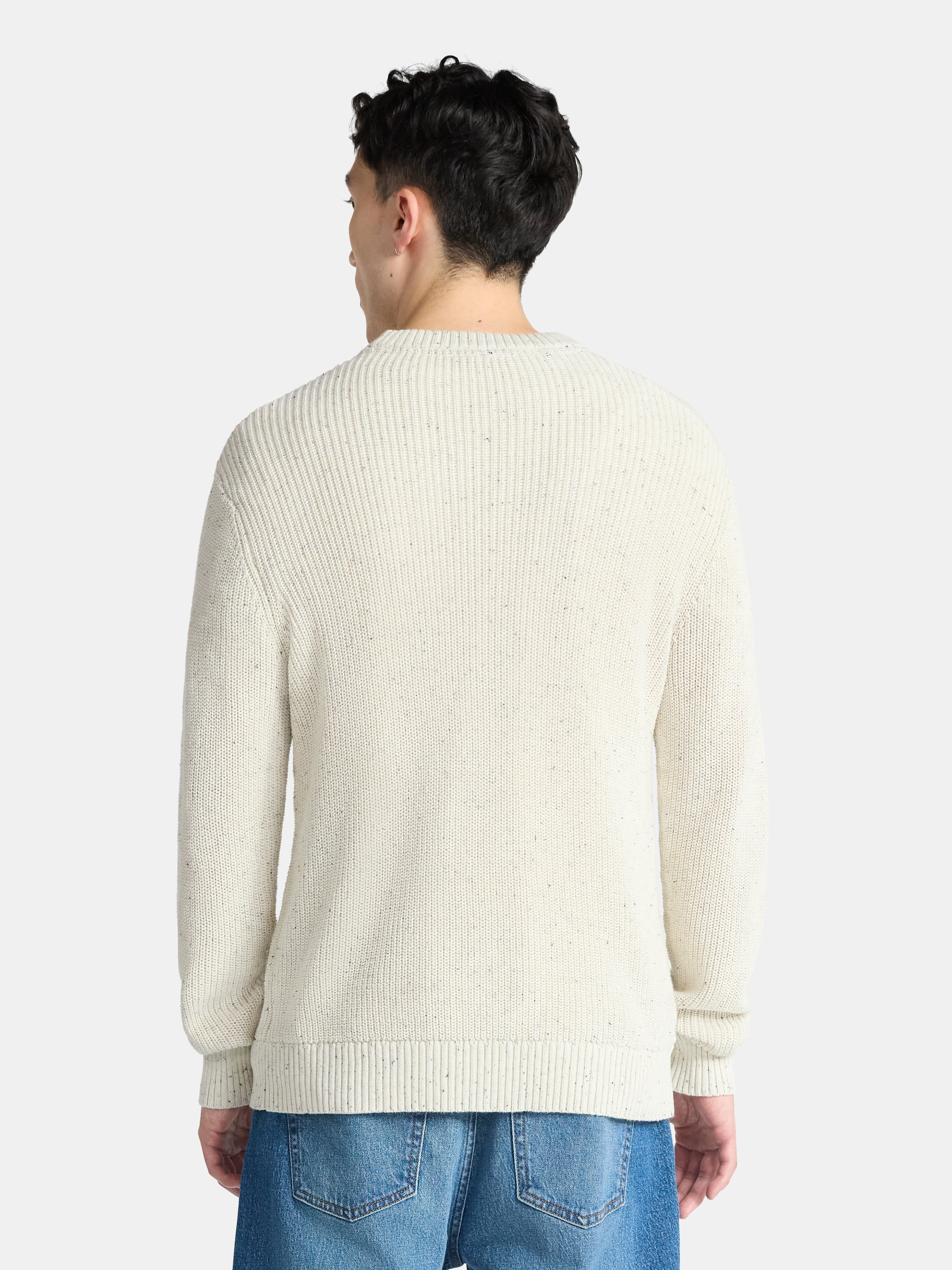 No Boundaries  Souffle Yarn Confetti Sweater with Long Sleeves, Men's Sizes XS-3XL