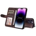 thumbnail image 6 of Allytech Slim Wallet Case for iPhone 15 Pro Max with Card Slots, Luxury PU Leather Magnetic Clasp Flip Wrist Shoulder Strap Kickstand Shockproof Protective Shell for Women Men - Coffee, 6 of 9