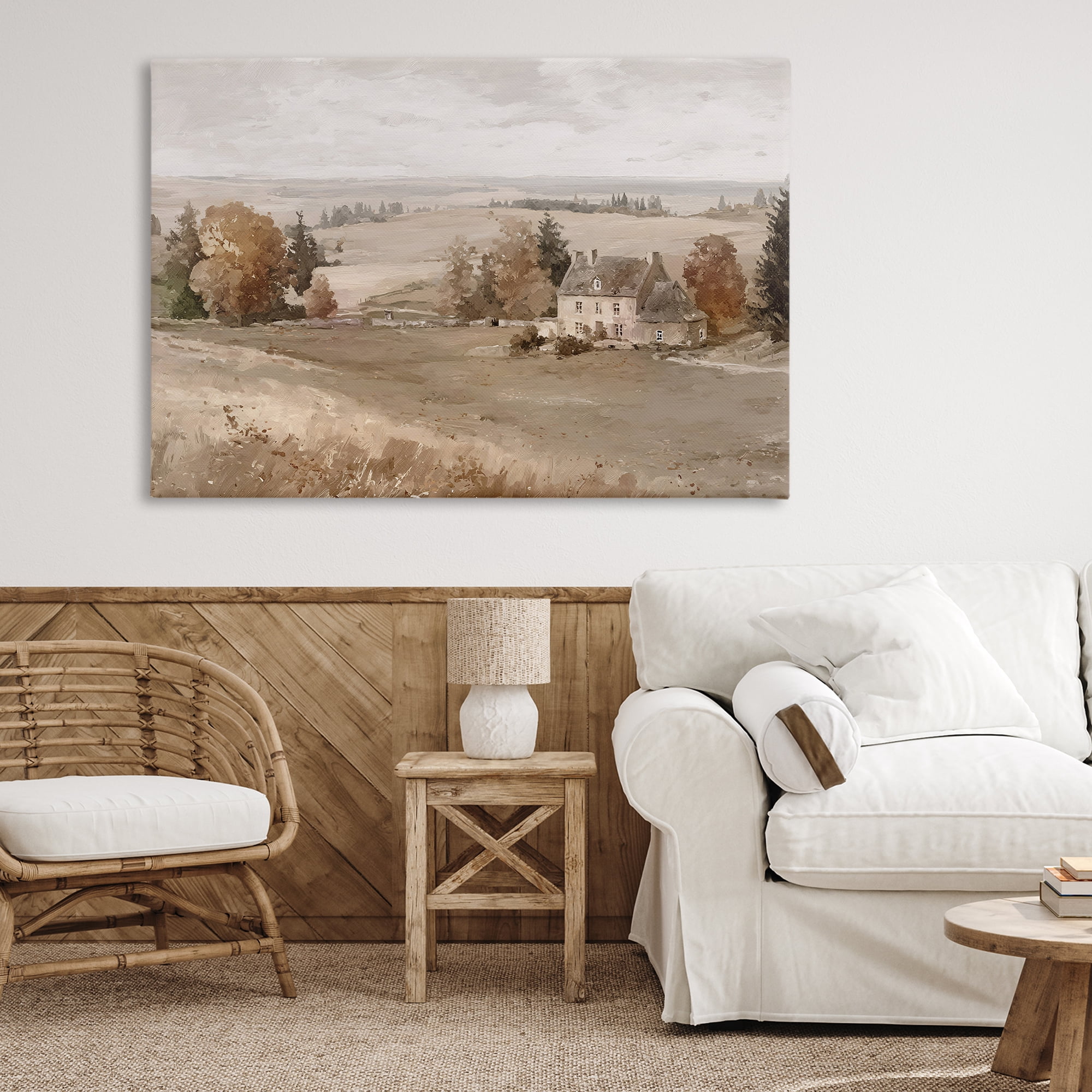 Stupell Industries Quaint Cottage in Countryside Canvas Wall Art, design by Jacky Ngan