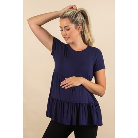 

Maternity Short Sleeve Ruffle Top