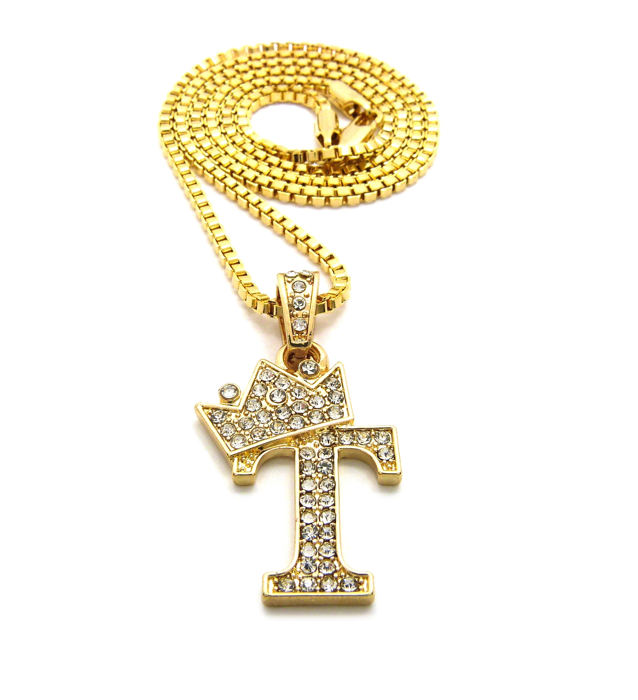 NYFASHION101 Stone Stud Slim Cross /& Crown of Thorns Jesus Head Pendant Set w//Box Chain Necklaces Gold-Tone