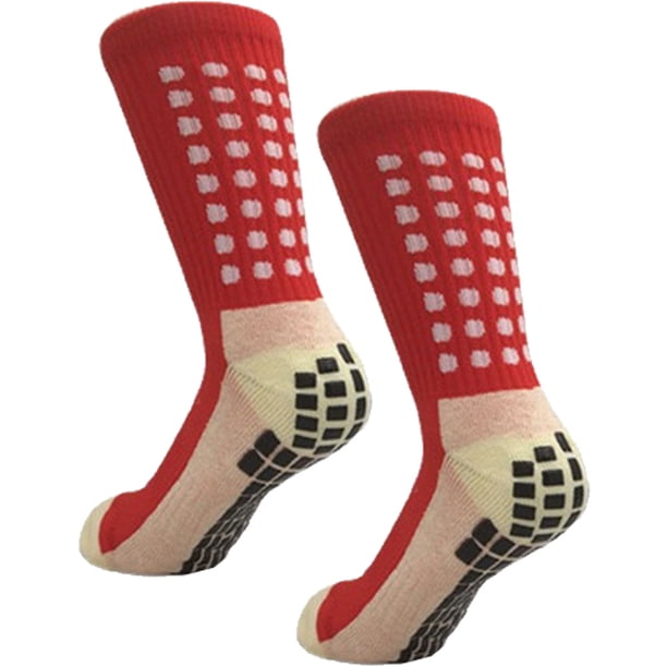 Calcetines de fútbol para hombre, calcetines de balón antideslizantes, almohadillas de agarre antideslizantes