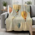 thumbnail image 2 of Vintage Hot Air Balloon Blanket Soft Cozy Warm Throw Blanket for Couch, Plush Fuzzy Flannel Fleece Blankets for Sofa, Modern Balloon Floating Bed Blankets Lightweight Gifts for Women, 32"x48", 2 of 9