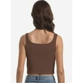 thumbnail image 6 of Women’s Sexy Square Neck Double Lined Seamless Sleeveless Cropped Tank Yoga Crop Basic Tops, 6 of 6