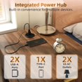 thumbnail image 6 of Leumius Dog Crate End Table with Charging Station,Wooden Dog Kennel Furniture with Hideaway Tempered Glass Door, Multi-Functional Pet Station Side Table,Brown, 6 of 7