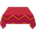 thumbnail image 3 of Retro Red Orange Hot Pink Chevron Soft Tablecloth Square Dinng Table Covers for Kitchen & Table Linens 60" x 60", 3 of 8