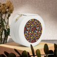 thumbnail image 6 of Yiaed Spring And Summer Flowers Print Travel Jewelry Case Bridesmaid Gift Boxes Jewelry Travel Organizer Small Round Jewelry Box Mini Storage-White, 6 of 7