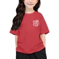 thumbnail image 3 of T-shirts Filles Enfants Imprimé Col Rond Manches Courtes T-Shirt Garçons Filles Bébé Tee Rouge Pastèque 8 Ans-9 Ans, 3 of 7