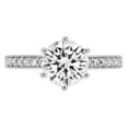 thumbnail image 5 of 1.71 ct Brilliant Round Cut Real Genuine Natural Diamond VS1-VS2 G-H 14K White Gold Promise Wedding Statement Engagement Designer Ring W/ Crystal side stones size 5, 5 of 7