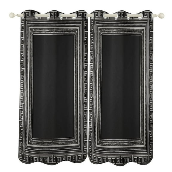 Black Gold Marble Study Room Living Kitchen Bedroom For Blackout Curtain Printed 2 Panels