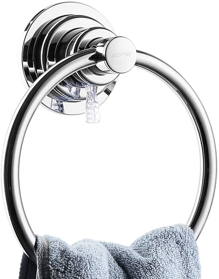 BOPai Drill Free Powerful Vacuum Suction Cup Towel Ring Shower
