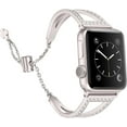 thumbnail image 2 of PINHEN Bling Bands Compatible with Apple Watch Bands 38mm 40mm 41mm iWatch Series 9/8/7/6/5/4/3/2/1/SE, Women Dressy Metal Jewelry Bracelet Bangle Wristband Stainless Steel, 2 of 6