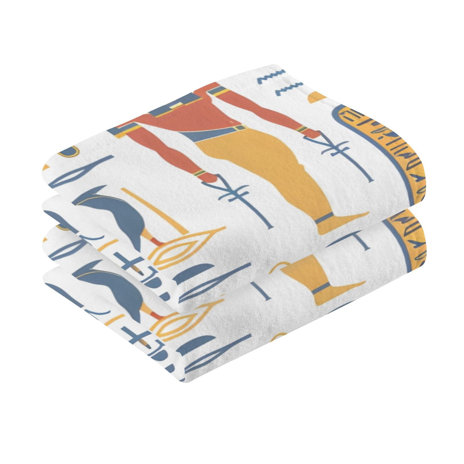Ancient Egyptian Hand Towels Cotton Bath Towels Large Face Towels Absorbent for Bathroom 2 Packs