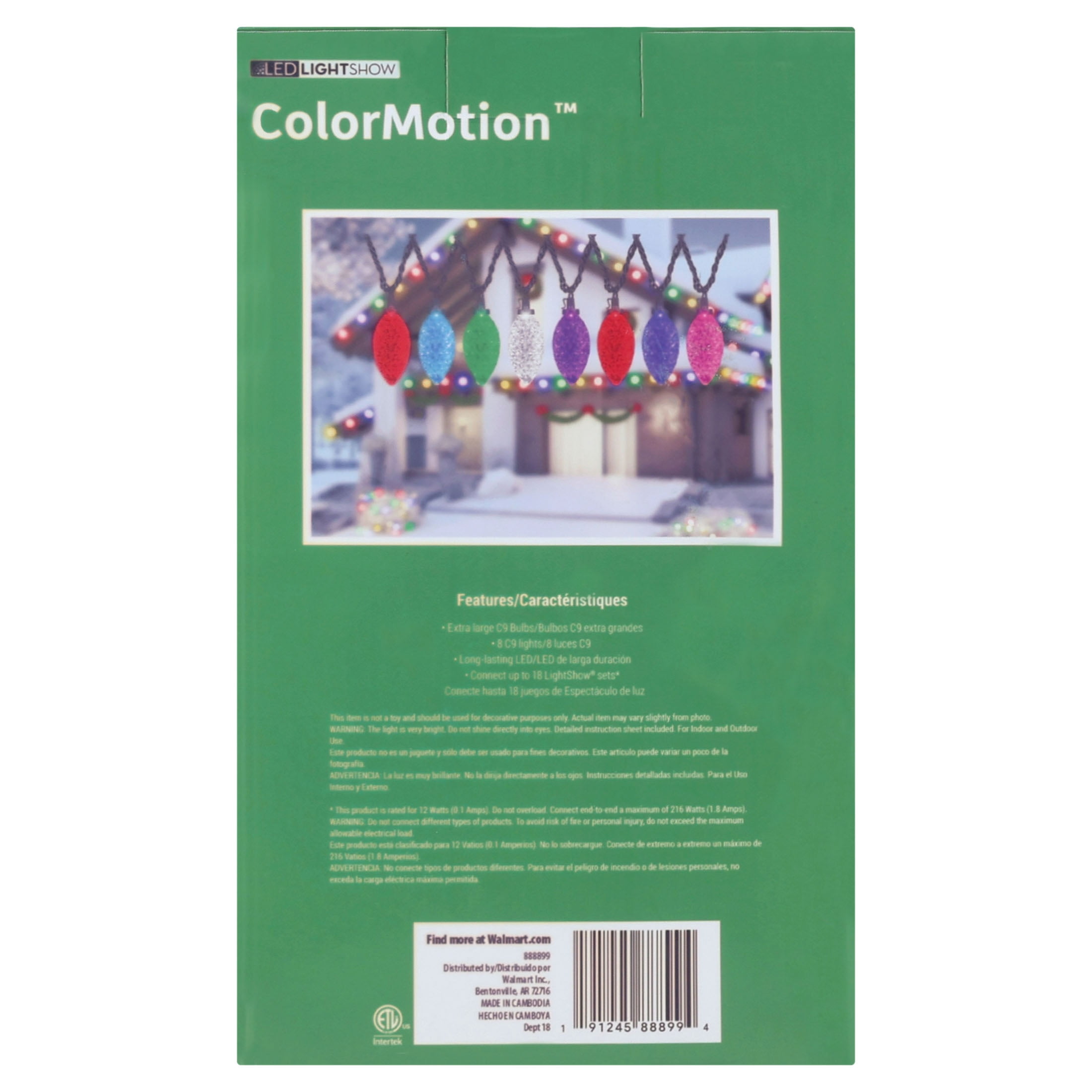 Light Show Color Motion Deluxe Christmas String Lights with Multicolored Bulbs