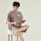 thumbnail image 1 of Pijama de algodón de verano para hombre, pantalones cortos de manga corta, ropa de abrigo informal de dos piezas, traje de estar por casa para hombre, 1 of 6